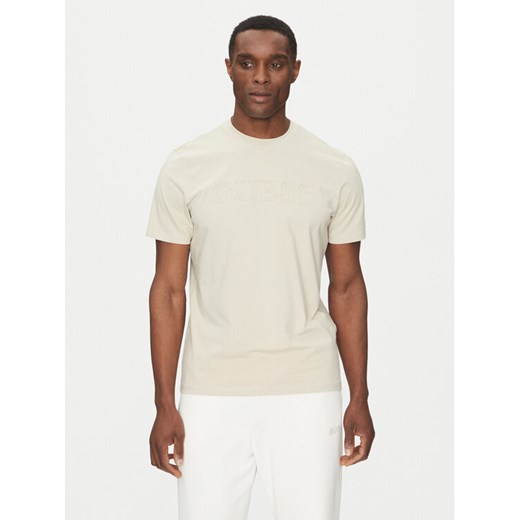 Guess T-Shirt Z2YI11 J1314 Beżowy Regular Fit ze sklepu MODIVO w kategorii T-shirty męskie - zdjęcie 182685715