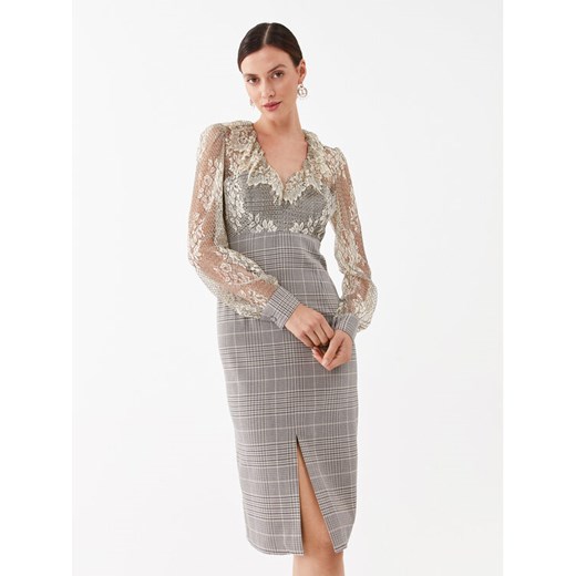 TWINSET Sukienka codzienna 232TP2630 Szary Regular Fit ze sklepu MODIVO w kategorii Sukienki - zdjęcie 182685716
