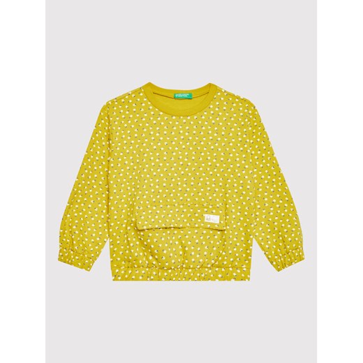 United Colors Of Benetton Bluza 3KFUG104Z Zielony Regular Fit ze sklepu MODIVO w kategorii Bluzy dziewczęce - zdjęcie 182685758