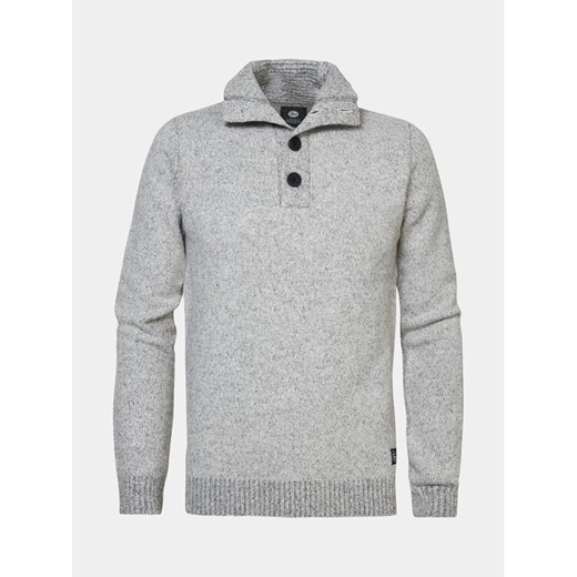 Petrol Industries Sweter M-3030-KWC217 Szary Regular Fit ze sklepu MODIVO w kategorii Swetry męskie - zdjęcie 182685869