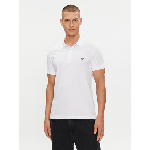 Emporio Armani Underwear Polo 211804 4R482 00010 Biały Regular Fit ze sklepu MODIVO w kategorii T-shirty męskie - zdjęcie 182685938