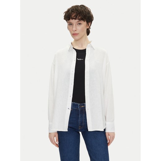 Pepe Jeans Koszula Chipper PL304993 Biały Loose Fit ze sklepu MODIVO w kategorii Koszule damskie - zdjęcie 182685977