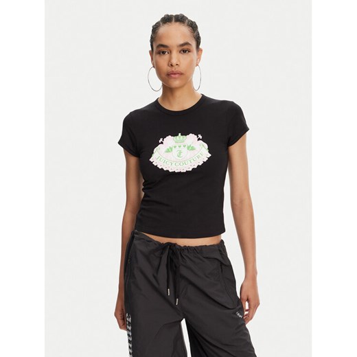 Juicy Couture T-Shirt Hibiscus JCGCT125041 Czarny Slim Fit ze sklepu MODIVO w kategorii Bluzki damskie - zdjęcie 182686015