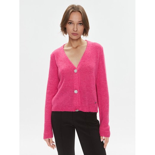 Please Kardigan M49778487 Różowy Regular Fit ze sklepu MODIVO w kategorii Swetry damskie - zdjęcie 182686048
