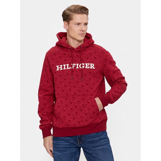 Tommy Hilfiger Bluza Aop Monogram MW0MW32703 Czerwony Regular Fit ze sklepu MODIVO w kategorii Bluzy męskie - zdjęcie 182686136