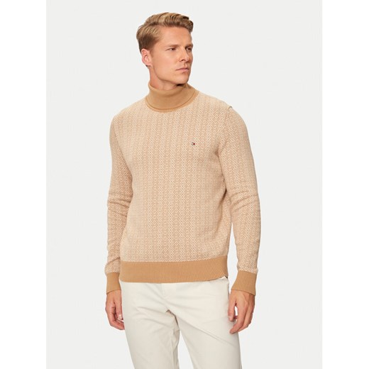 Tommy Hilfiger Golf MW0MW37023 Beżowy Regular Fit ze sklepu MODIVO w kategorii Swetry męskie - zdjęcie 182686185