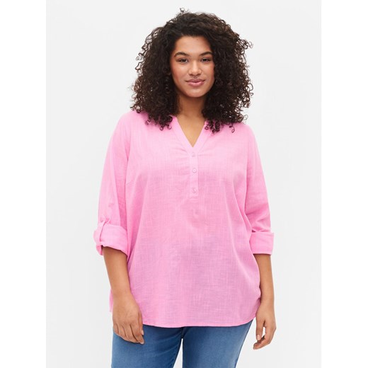 Zizzi Bluzka CA02361A Różowy Regular Fit ze sklepu MODIVO w kategorii Bluzki damskie - zdjęcie 182686255