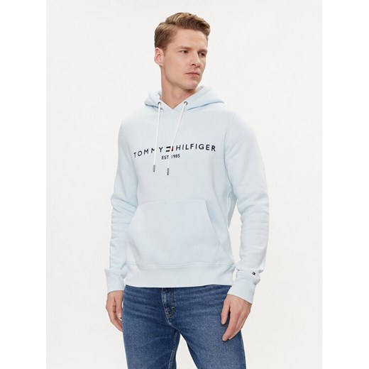 Tommy Hilfiger Bluza Logo MW0MW11599 Błękitny Regular Fit ze sklepu MODIVO w kategorii Bluzy męskie - zdjęcie 182686315