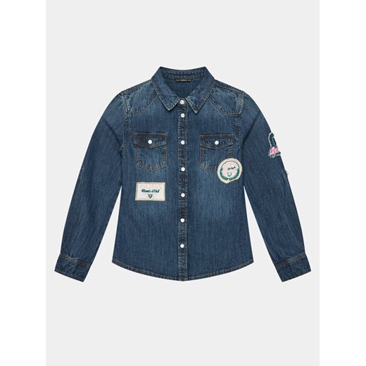 Guess Koszula jeansowa J4RH01 D58Z0 Granatowy Regular Fit ze sklepu MODIVO w kategorii Koszule chłopięce - zdjęcie 182686605