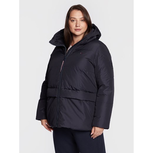 Tommy Hilfiger Curve Kurtka zimowa Essential Pad Logo WW0WW32852 Granatowy Regular Fit ze sklepu MODIVO w kategorii Kurtki damskie - zdjęcie 182686656