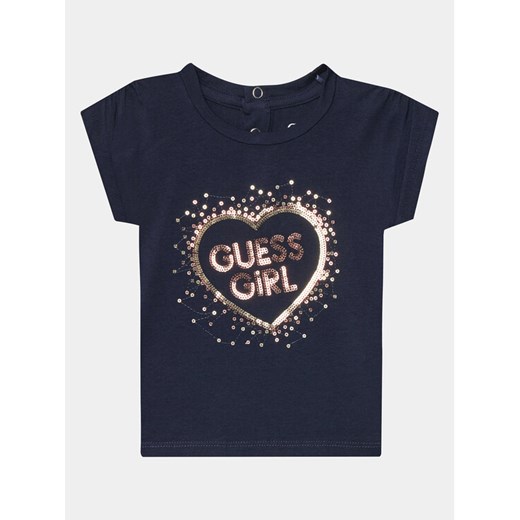Guess T-Shirt K4RI25 K6YW4 Granatowy Boxy Fit ze sklepu MODIVO w kategorii Koszulki niemowlęce - zdjęcie 182686807