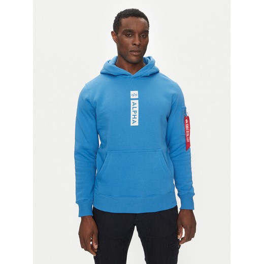 Alpha Industries Bluza Puff Print 146338 Niebieski Regular Fit ze sklepu MODIVO w kategorii Bluzy męskie - zdjęcie 182686808