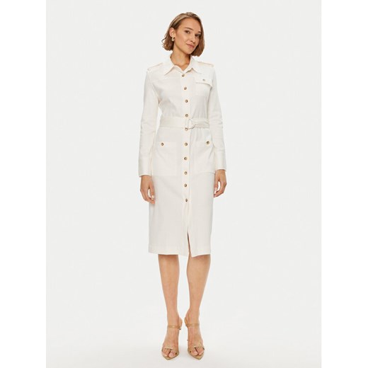 Tommy Hilfiger Sukienka koszulowa Utility Shirt Dress Ls WW0WW42269 Biały Regular Fit ze sklepu MODIVO w kategorii Sukienki - zdjęcie 182686859