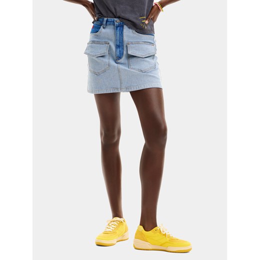 Desigual Spódnica jeansowa Rimini 24SWFD08 Niebieski Regular Fit ze sklepu MODIVO w kategorii Spódnice - zdjęcie 182687039