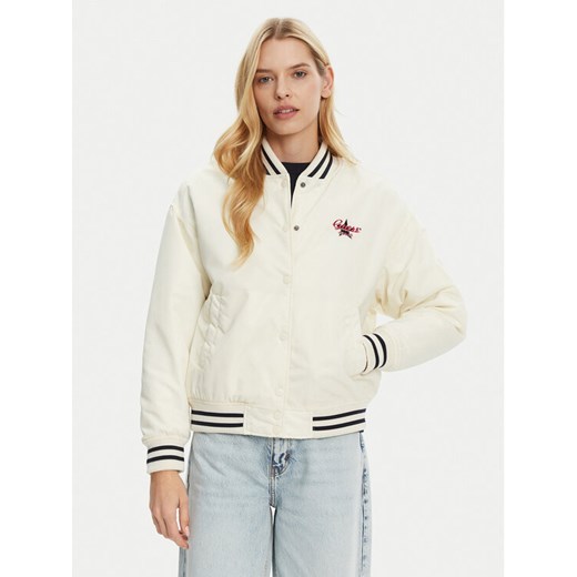Guess Jeans Kurtka bomber W5RL43 WHAA2 Beżowy Regular Fit ze sklepu MODIVO w kategorii Kurtki damskie - zdjęcie 182687085