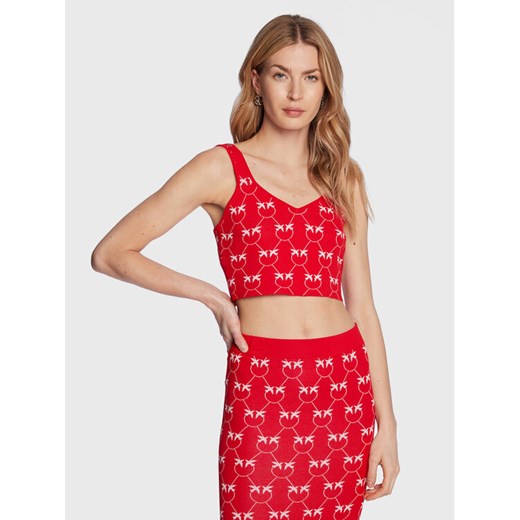 Pinko Top 100210 A0IS Czerwony Slim Fit ze sklepu MODIVO w kategorii Bluzki damskie - zdjęcie 182687109