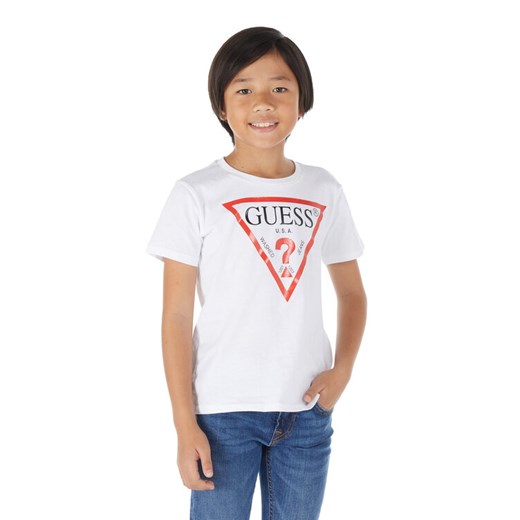 Guess T-Shirt L73I55 K8HM0 Biały Regular Fit ze sklepu MODIVO w kategorii T-shirty chłopięce - zdjęcie 182687187