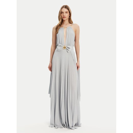 Elisabetta Franchi Sukienka wieczorowa AB-R13-51E2-V860 Srebrny Regular Fit ze sklepu MODIVO w kategorii Sukienki - zdjęcie 182687225