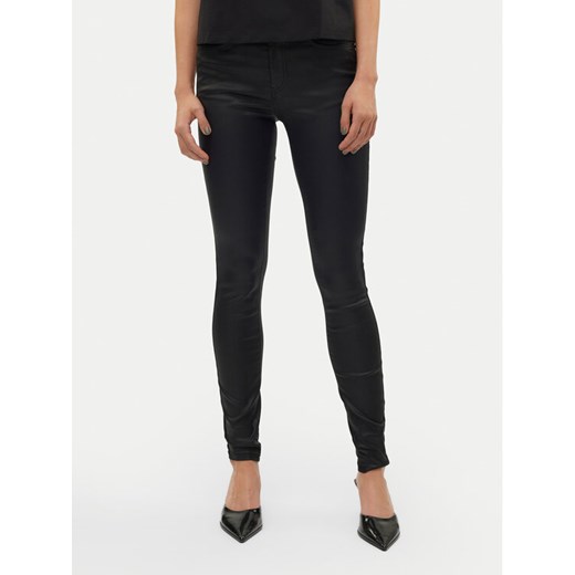 Vero Moda Spodnie z imitacji skóry Flash 10314591 Czarny Skinny Fit ze sklepu MODIVO w kategorii Spodnie damskie - zdjęcie 182687279