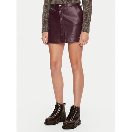 ONLY Spódnica z imitacji skóry Amazing 15331876 Bordowy Slim Fit ze sklepu MODIVO w kategorii Spódnice - zdjęcie 182687349