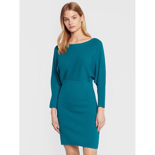 Sisley Sukienka dzianinowa 11APMV004 Turkusowy Regular Fit ze sklepu MODIVO w kategorii Sukienki - zdjęcie 182687505