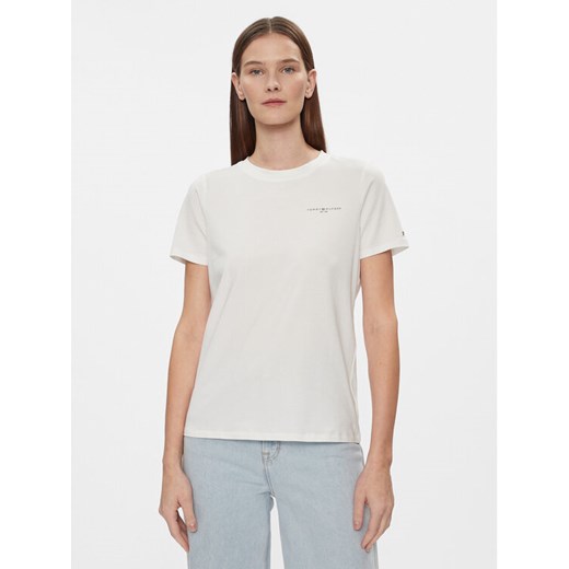 Tommy Hilfiger T-Shirt 1985 WW0WW37877 Biały Regular Fit ze sklepu MODIVO w kategorii Bluzki damskie - zdjęcie 182687637