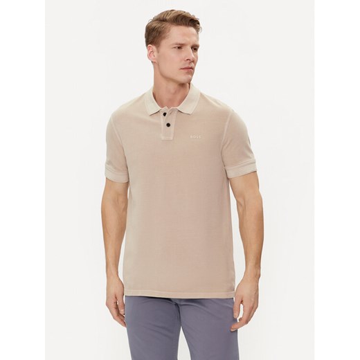 Boss Polo Prime 50507813 Beżowy Regular Fit ze sklepu MODIVO w kategorii T-shirty męskie - zdjęcie 182687708