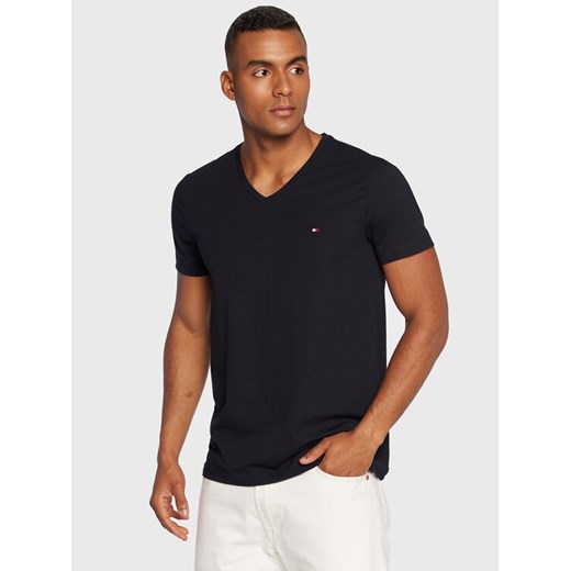 Tommy Hilfiger T-Shirt Core Stretch MW0MW27540 Granatowy Slim Fit ze sklepu MODIVO w kategorii T-shirty męskie - zdjęcie 182687907