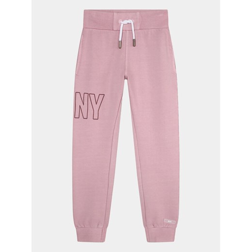 DKNY Spodnie dresowe D54000 D Różowy Regular Fit ze sklepu MODIVO w kategorii Spodnie dziewczęce - zdjęcie 182687929