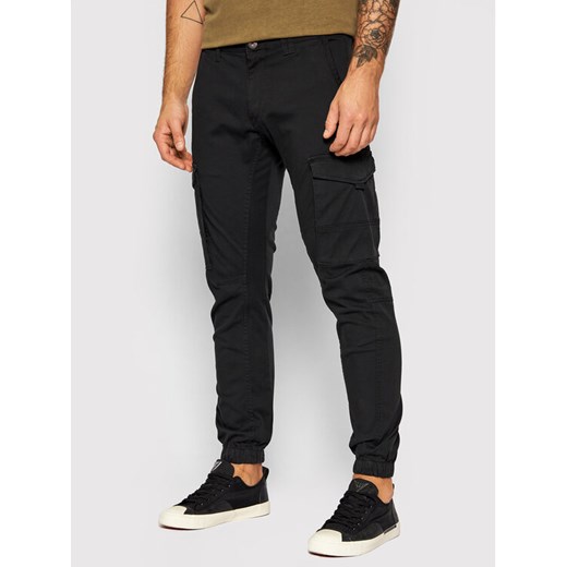Jack&Jones Spodnie materiałowe Paul 12139912 Czarny Tapered Fit ze sklepu MODIVO w kategorii Spodnie męskie - zdjęcie 182687986