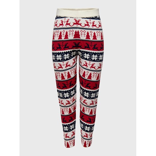 ONLY Spodnie dzianinowe Xmas 15272171 Kolorowy Regular Fit ze sklepu MODIVO w kategorii Spodnie damskie - zdjęcie 182688046