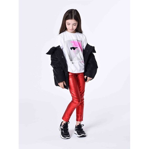 Karl Lagerfeld Kids Spodnie materiałowe Z14219 D Czerwony Skinny Fit ze sklepu MODIVO w kategorii Spodnie dziewczęce - zdjęcie 182688078