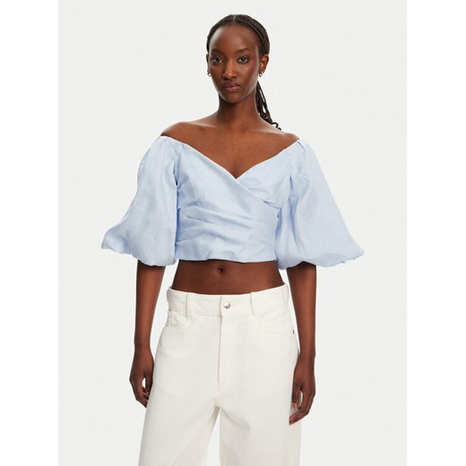 BARDOT Bluzka Eva Linen 57892TB2 Błękitny Regular Fit ze sklepu MODIVO w kategorii Bluzki damskie - zdjęcie 182688085