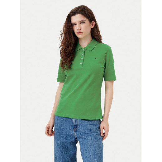 Tommy Hilfiger Polo 1985 WW0WW43224 Zielony Regular Fit ze sklepu MODIVO w kategorii Bluzki damskie - zdjęcie 182688117