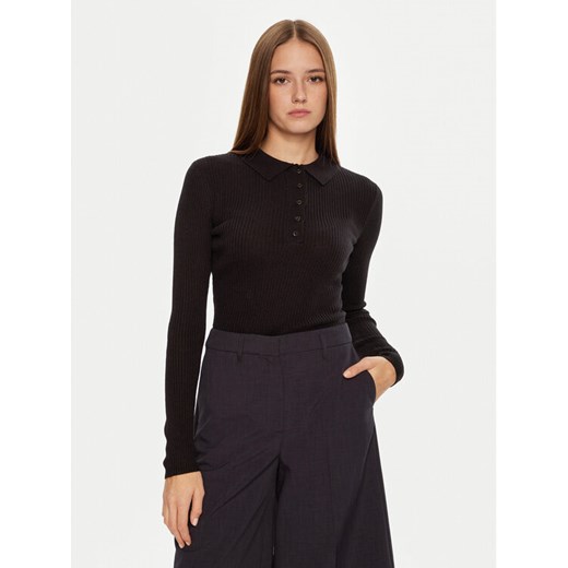 Brave Soul Sweter LK-248POLOBLK Czarny Slim Fit ze sklepu MODIVO w kategorii Swetry damskie - zdjęcie 182688176