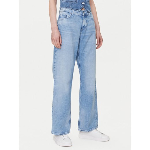 Mustang Jeansy Madison 1016211 Błękitny Wide Fit ze sklepu MODIVO w kategorii Jeansy damskie - zdjęcie 182688249