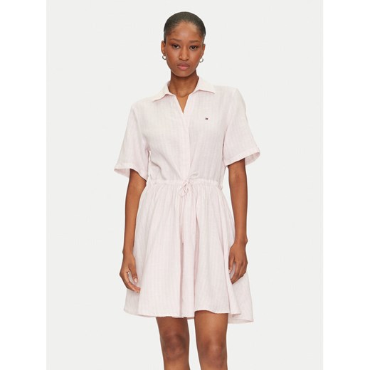 Tommy Hilfiger Sukienka koszulowa Ess WW0WW44672 Różowy Regular Fit ze sklepu MODIVO w kategorii Sukienki - zdjęcie 182688267
