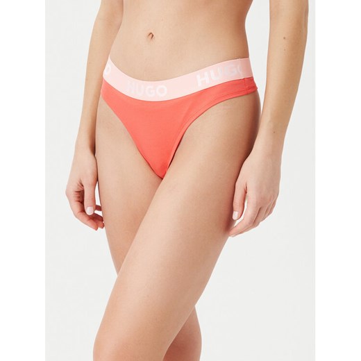 HUGO Stringi Sporty Logo 50480166 Czerwony ze sklepu MODIVO w kategorii Majtki damskie - zdjęcie 182688288
