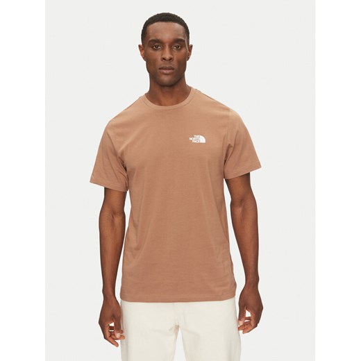 The North Face T-Shirt Simple Dome NF0A87NG Brązowy Regular Fit ze sklepu MODIVO w kategorii T-shirty męskie - zdjęcie 182688387