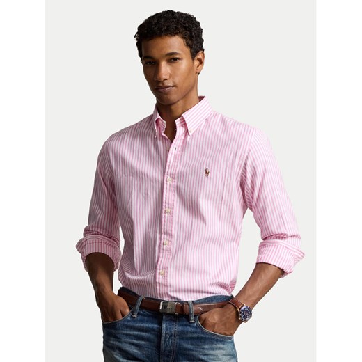 Polo Ralph Lauren Koszula 710886462002 Różowy Custom Fit ze sklepu MODIVO w kategorii Koszule męskie - zdjęcie 182688519