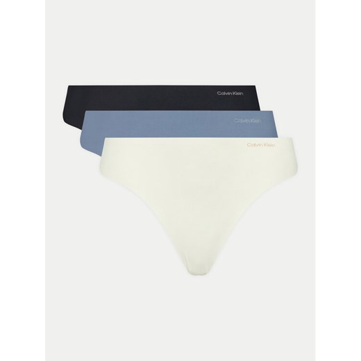 Calvin Klein Underwear Komplet 3 par stringów 000QD3558E Kolorowy ze sklepu MODIVO w kategorii Majtki damskie - zdjęcie 182688598