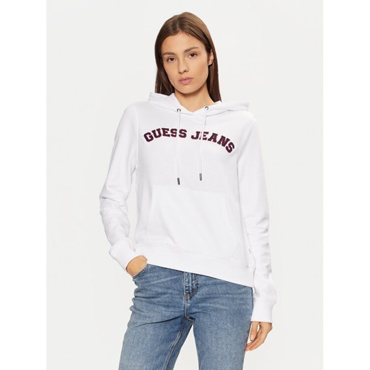 Guess Jeans Bluza W5RQ17 K68I4 Biały Regular Fit ze sklepu MODIVO w kategorii Bluzy damskie - zdjęcie 182688605