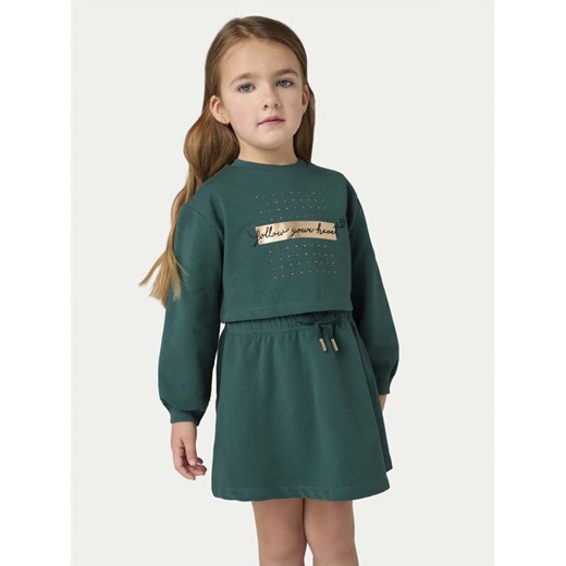 Mayoral Komplet bluza i sukienka 4927 Zielony Regular Fit ze sklepu MODIVO w kategorii Sukienki dziewczęce - zdjęcie 182688728