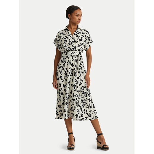 Lauren Ralph Lauren Sukienka koszulowa 250932707001 Écru Regular Fit ze sklepu MODIVO w kategorii Sukienki - zdjęcie 182688746