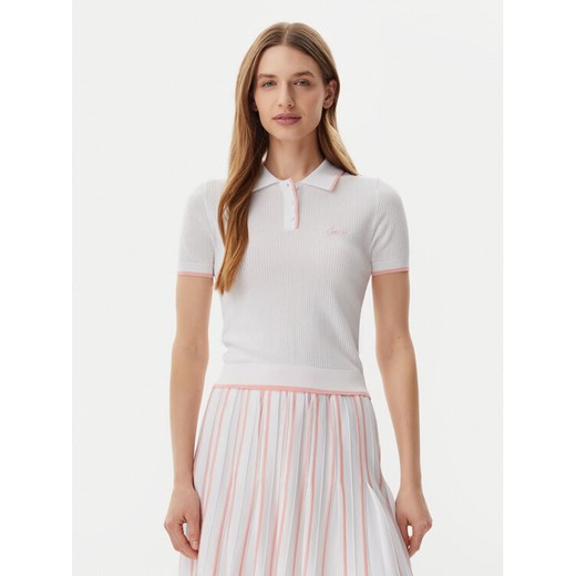Guess Polo V5GP00Z3D60 Biały Slim Fit ze sklepu MODIVO w kategorii Bluzki damskie - zdjęcie 182688765