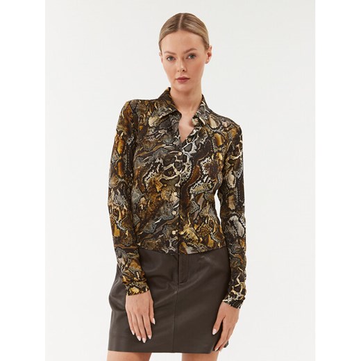 Just Cavalli Bluzka 75PAL228 Żółty Slim Fit ze sklepu MODIVO w kategorii Koszule damskie - zdjęcie 182688816