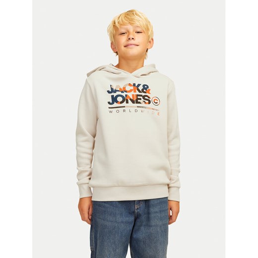Jack&Jones Junior Bluza Luke 12259795 Beżowy Standard Fit ze sklepu MODIVO w kategorii Bluzy chłopięce - zdjęcie 182688826
