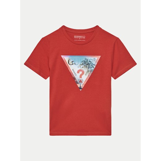 Guess T-Shirt L5GI26 K8HM4 Czerwony Regular Fit ze sklepu MODIVO w kategorii T-shirty chłopięce - zdjęcie 182689215