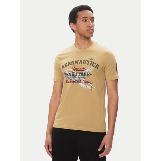 Aeronautica Militare T-Shirt 251TS2406J641 Beżowy Regular Fit ze sklepu MODIVO w kategorii T-shirty męskie - zdjęcie 182689266