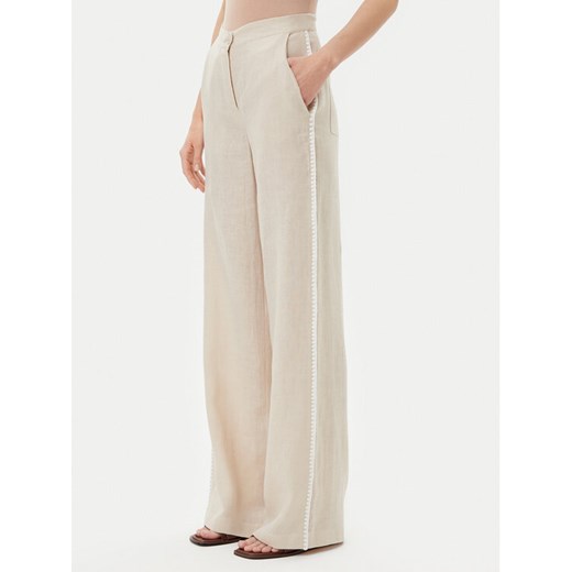 ICONA Spodnie materiałowe RP5LE005 Beżowy Relaxed Fit ze sklepu MODIVO w kategorii Spodnie damskie - zdjęcie 182689379